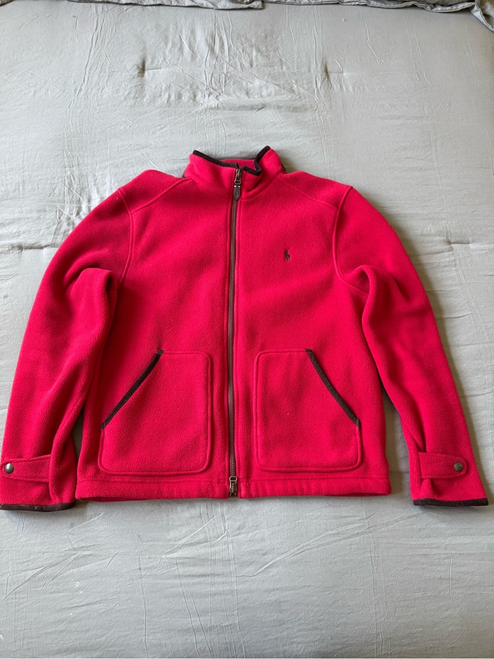 Polo by Ralph Lauren Bright Red Fleece Zip Jacket
